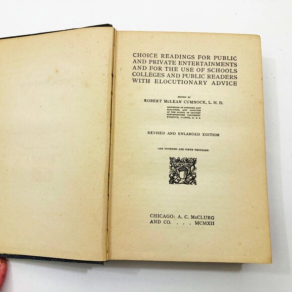 Vintage Rare Choice Readings by Robert McLean Cumnock 1912 - Picture 6 of 10